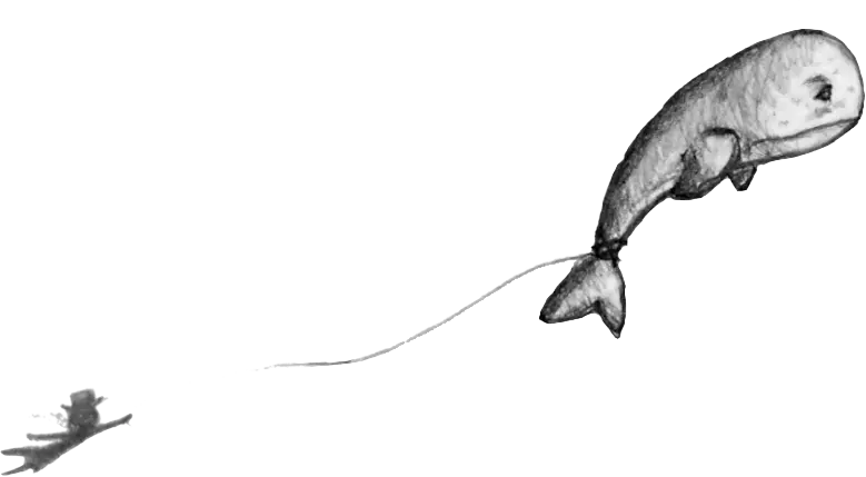 Flying whale illustration